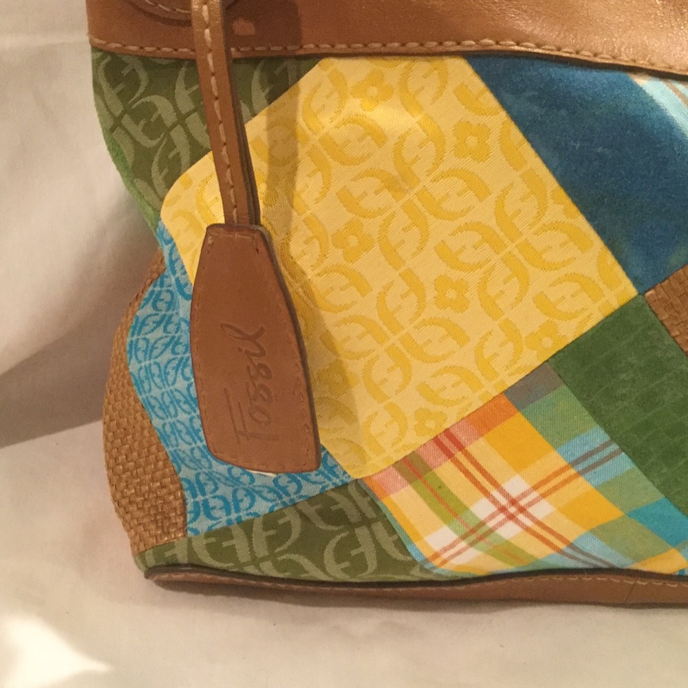 Fossil Multi Colored Patchwork Leather Medium Han… - image 6